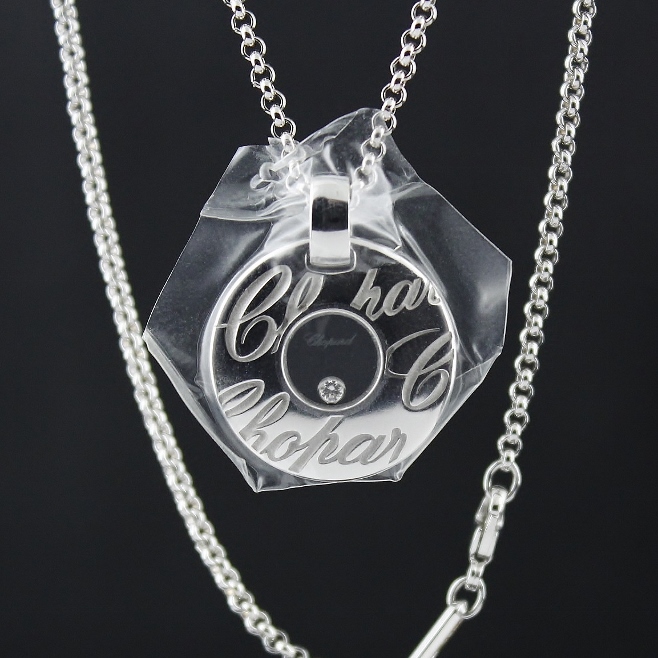 (image for) UNWORN CHOPARD 18K WHITE GOLD CHAIN AND CHOPARDDISSIMO PENDANT / 797600-1001